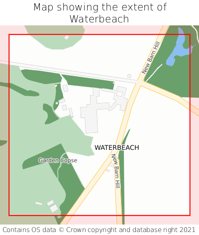 Map showing extent of Waterbeach as bounding box
