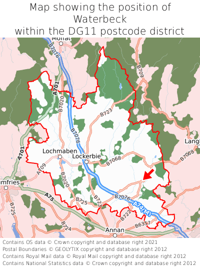 Map showing location of Waterbeck within DG11