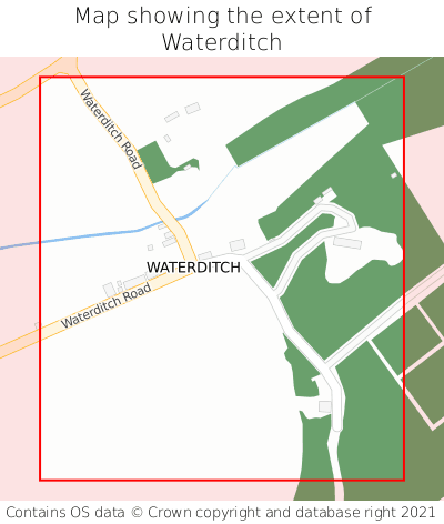 Map showing extent of Waterditch as bounding box