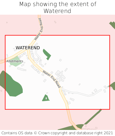 Map showing extent of Waterend as bounding box