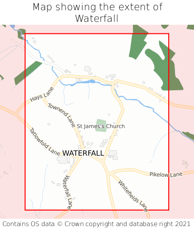 Map showing extent of Waterfall as bounding box