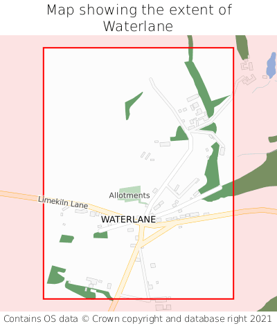 Map showing extent of Waterlane as bounding box