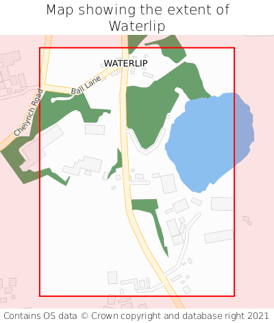 Map showing extent of Waterlip as bounding box