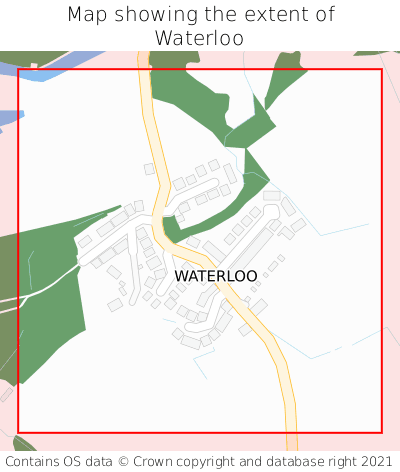 Map showing extent of Waterloo as bounding box