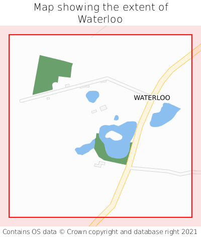 Map showing extent of Waterloo as bounding box
