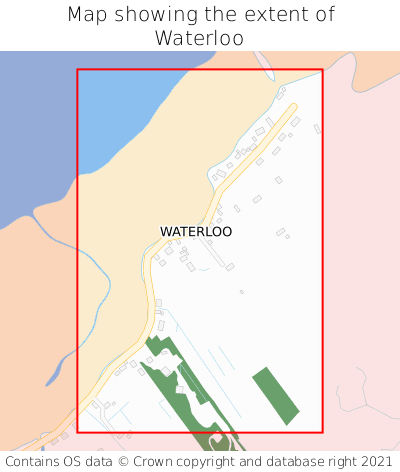 Map showing extent of Waterloo as bounding box