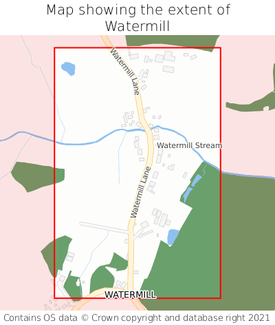 Map showing extent of Watermill as bounding box