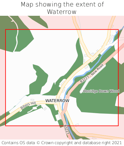 Map showing extent of Waterrow as bounding box