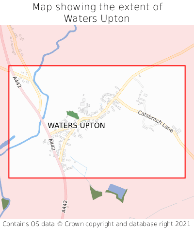 Map showing extent of Waters Upton as bounding box