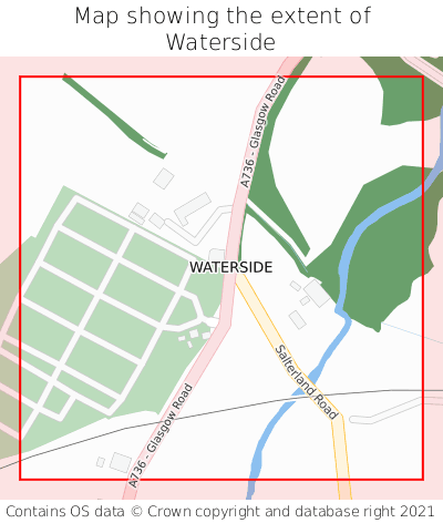 Map showing extent of Waterside as bounding box