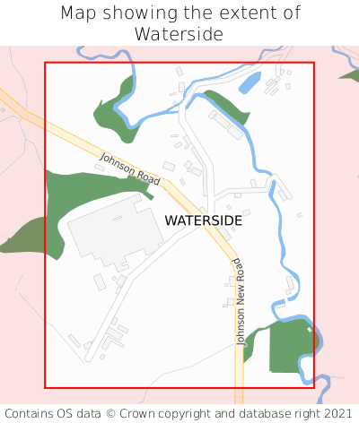 Map showing extent of Waterside as bounding box