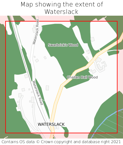 Map showing extent of Waterslack as bounding box