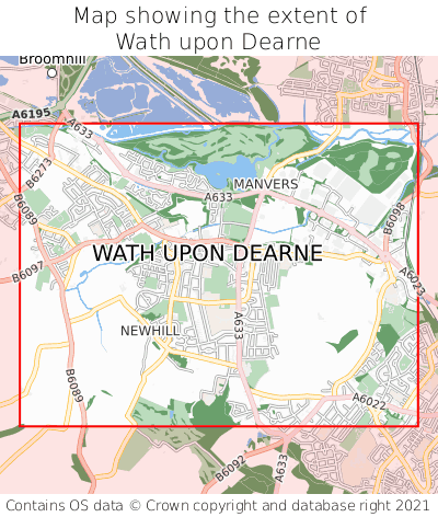 Map showing extent of Wath upon Dearne as bounding box