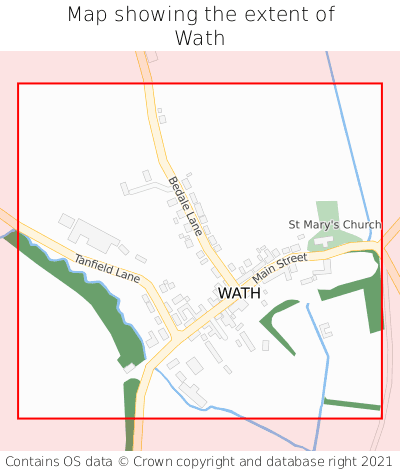 Map showing extent of Wath as bounding box