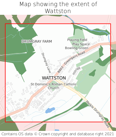 Map showing extent of Wattston as bounding box