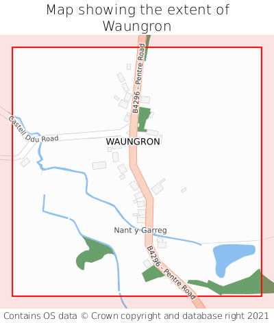 Map showing extent of Waungron as bounding box