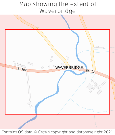 Map showing extent of Waverbridge as bounding box