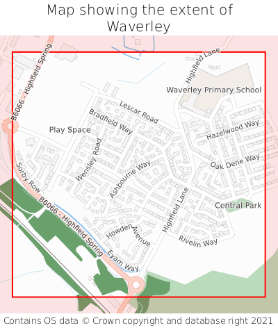 Map showing extent of Waverley as bounding box