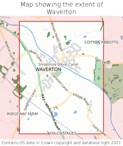 Map showing extent of Waverton as bounding box