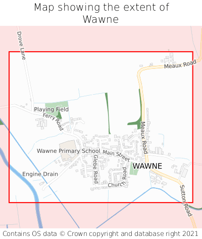 Map showing extent of Wawne as bounding box