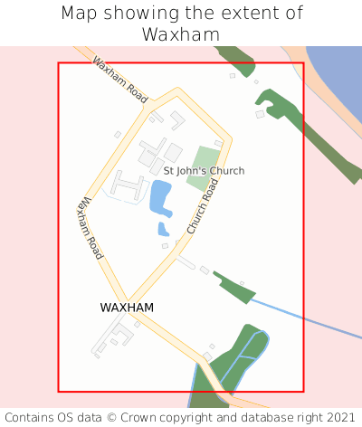 Map showing extent of Waxham as bounding box