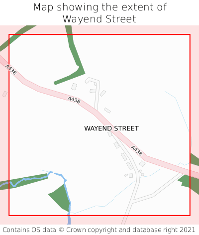 Map showing extent of Wayend Street as bounding box