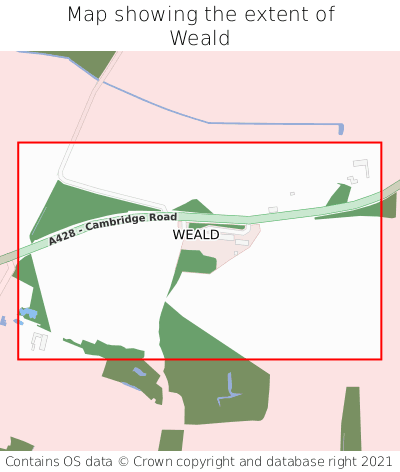 Map showing extent of Weald as bounding box