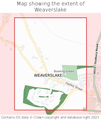 Map showing extent of Weaverslake as bounding box