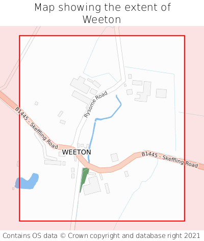 Map showing extent of Weeton as bounding box
