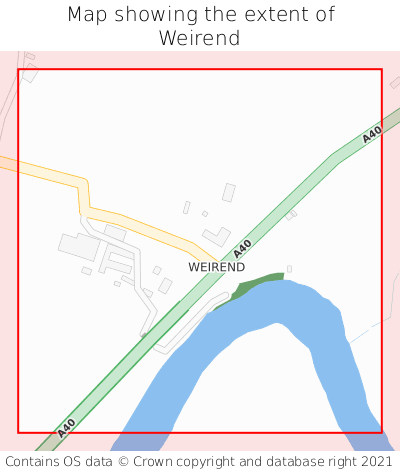 Map showing extent of Weirend as bounding box