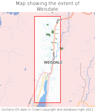 Map showing extent of Weisdale as bounding box