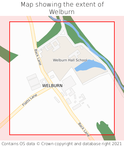 Map showing extent of Welburn as bounding box