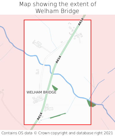 Map showing extent of Welham Bridge as bounding box
