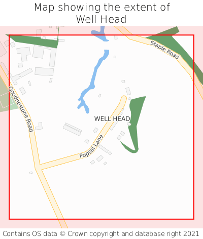 Map showing extent of Well Head as bounding box