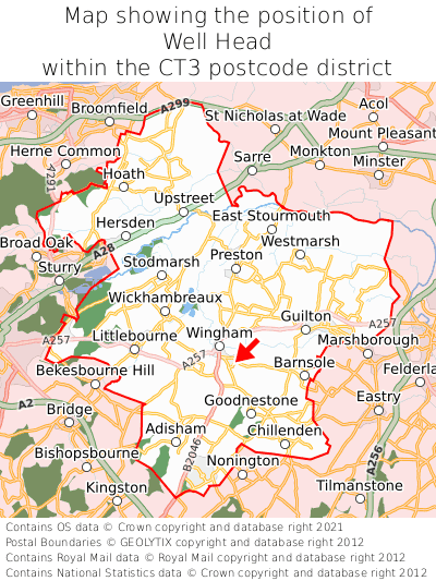 Map showing location of Well Head within CT3