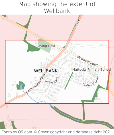 Map showing extent of Wellbank as bounding box