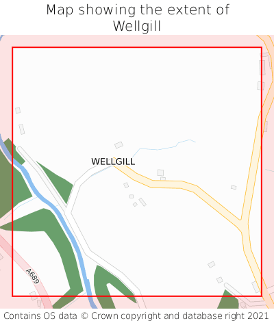 Map showing extent of Wellgill as bounding box