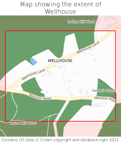 Map showing extent of Wellhouse as bounding box