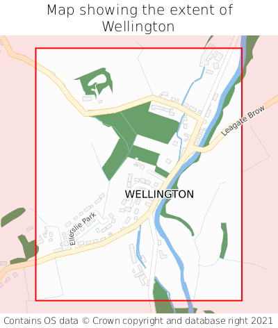 Map showing extent of Wellington as bounding box
