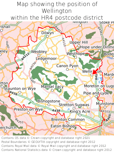 Map showing location of Wellington within HR4