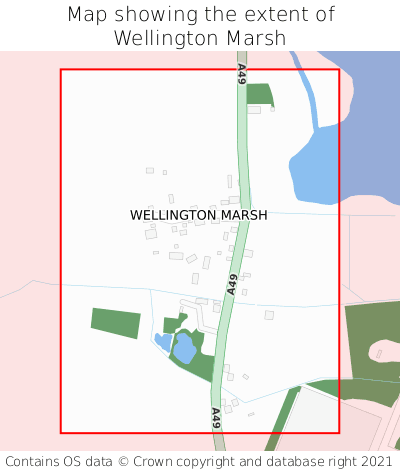 Map showing extent of Wellington Marsh as bounding box
