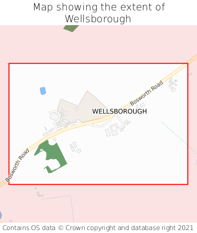 Map showing extent of Wellsborough as bounding box