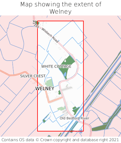 Map showing extent of Welney as bounding box