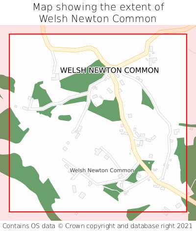 Map showing extent of Welsh Newton Common as bounding box