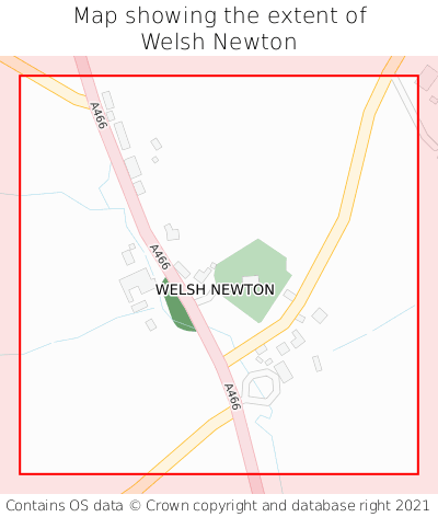 Map showing extent of Welsh Newton as bounding box