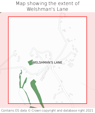 Map showing extent of Welshman's Lane as bounding box