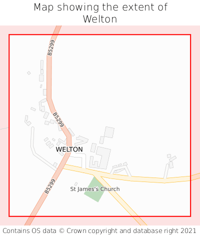Map showing extent of Welton as bounding box