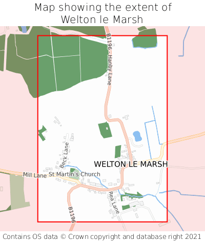 Map showing extent of Welton le Marsh as bounding box
