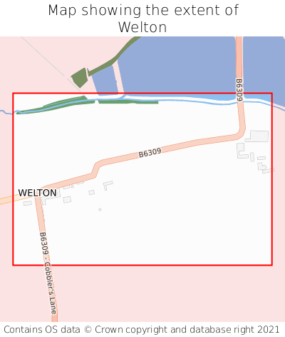 Map showing extent of Welton as bounding box