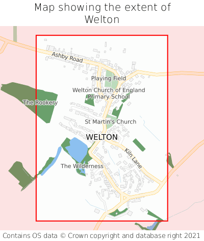 Map showing extent of Welton as bounding box